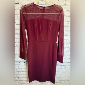 Maggy London Illusion Dress. Women's Crepe Knee Length. Sz 2. NWOT